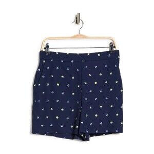 HALOGEN Women's Soft Pull On Shorts In Blue Multi Colour Polka Dot Size S $79